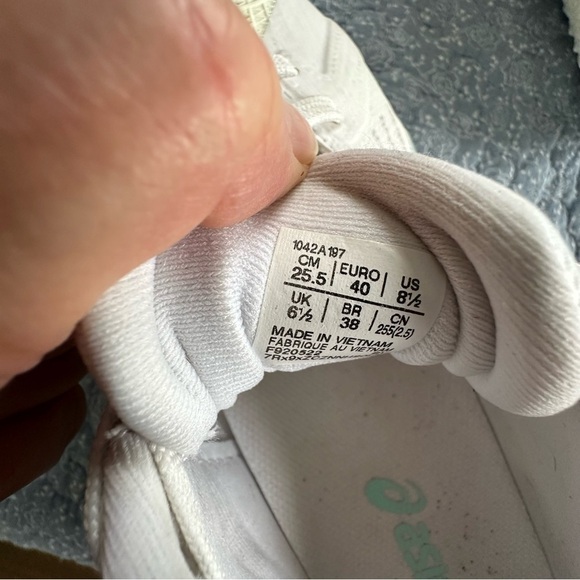 ASICS Sneakers Solution Swift FF White and Mint Green Tennis Prep Size 8.5 - Picture 8 of 8